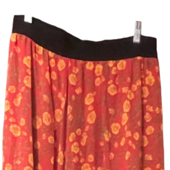 LuLaRoe LUCY Sz Small Skirt Orange Pink Floral Maxi Fully Lined BEAUTIFUL New!! - Picture 4 of 8